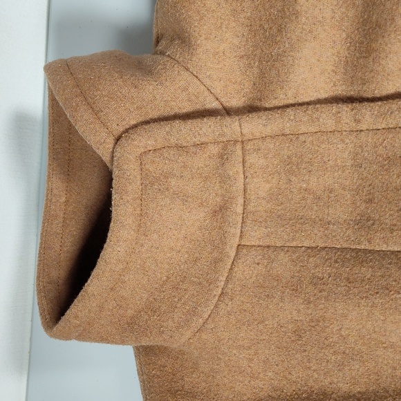 J. Crew City Coat Wool High Collar Long Winter Coat Tan Brown 2 - Picture 7 of 16